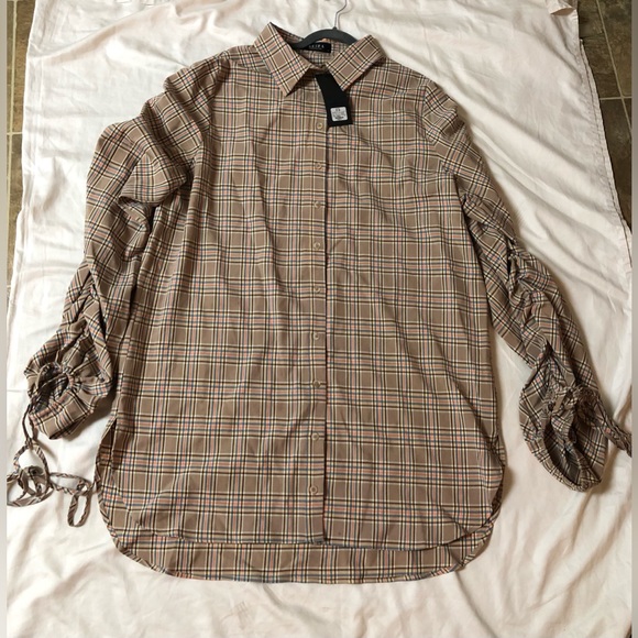 AKIRA SECRETS OUT PLAID BUTTON UP SHIRT DRESS SIZE: 1X - Picture 2 of 11